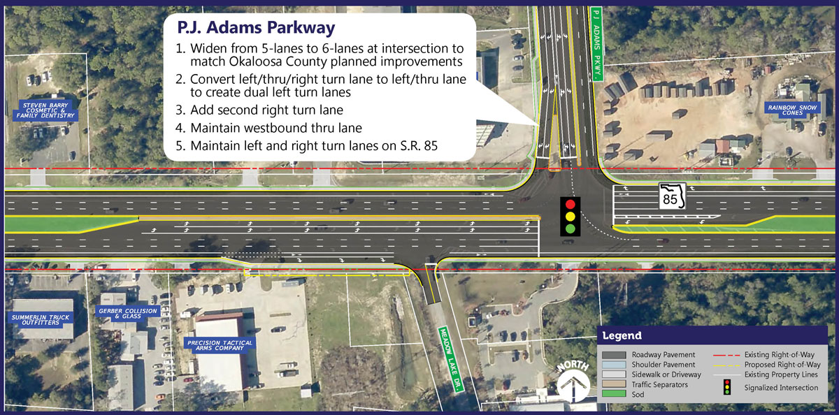 Aerial photograph showing proposed improvements.