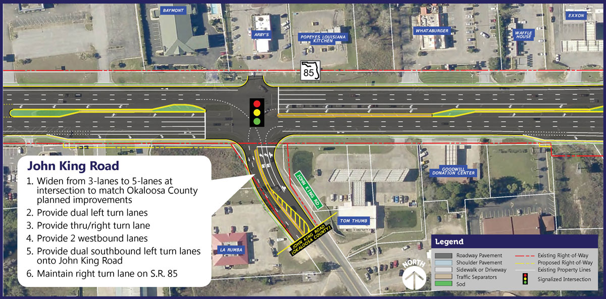 Aerial photograph showing proposed improvements.